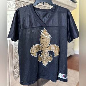 Ladie’s New Orleans Saints Black & Gold Jersey Size 2XL Runs Very Small